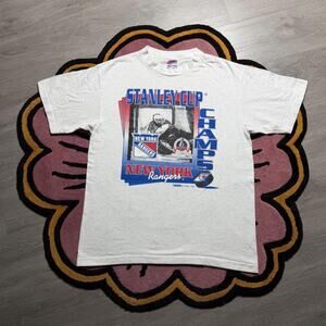Vintage 90’s New York Rangers Stanley Cup Champions NHL Graphic Logo T-shirt